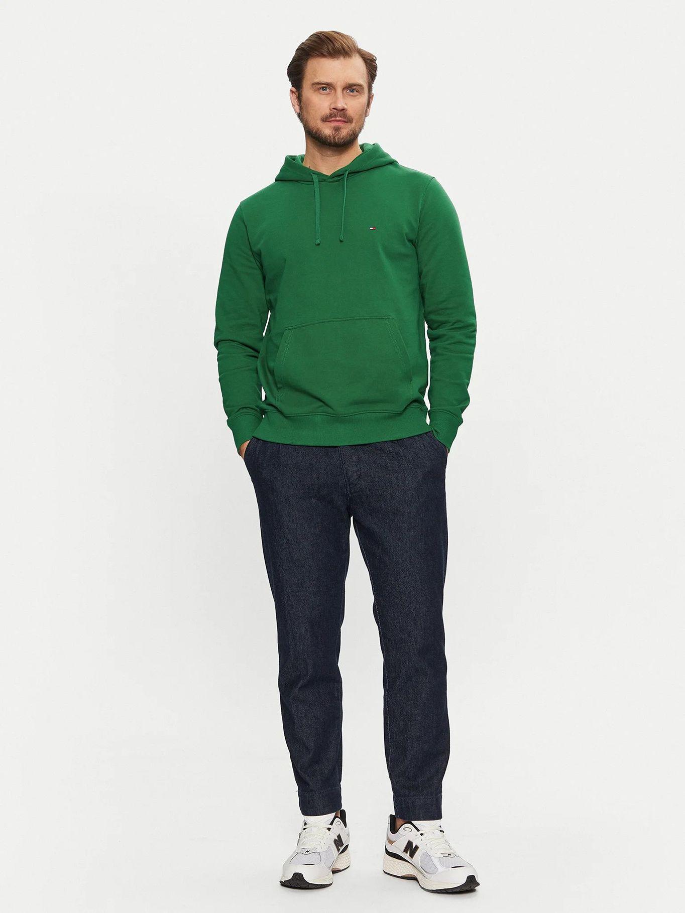 Polerón Hoodie Logo Bordado L4F Verde Tommy Hilfiger-1