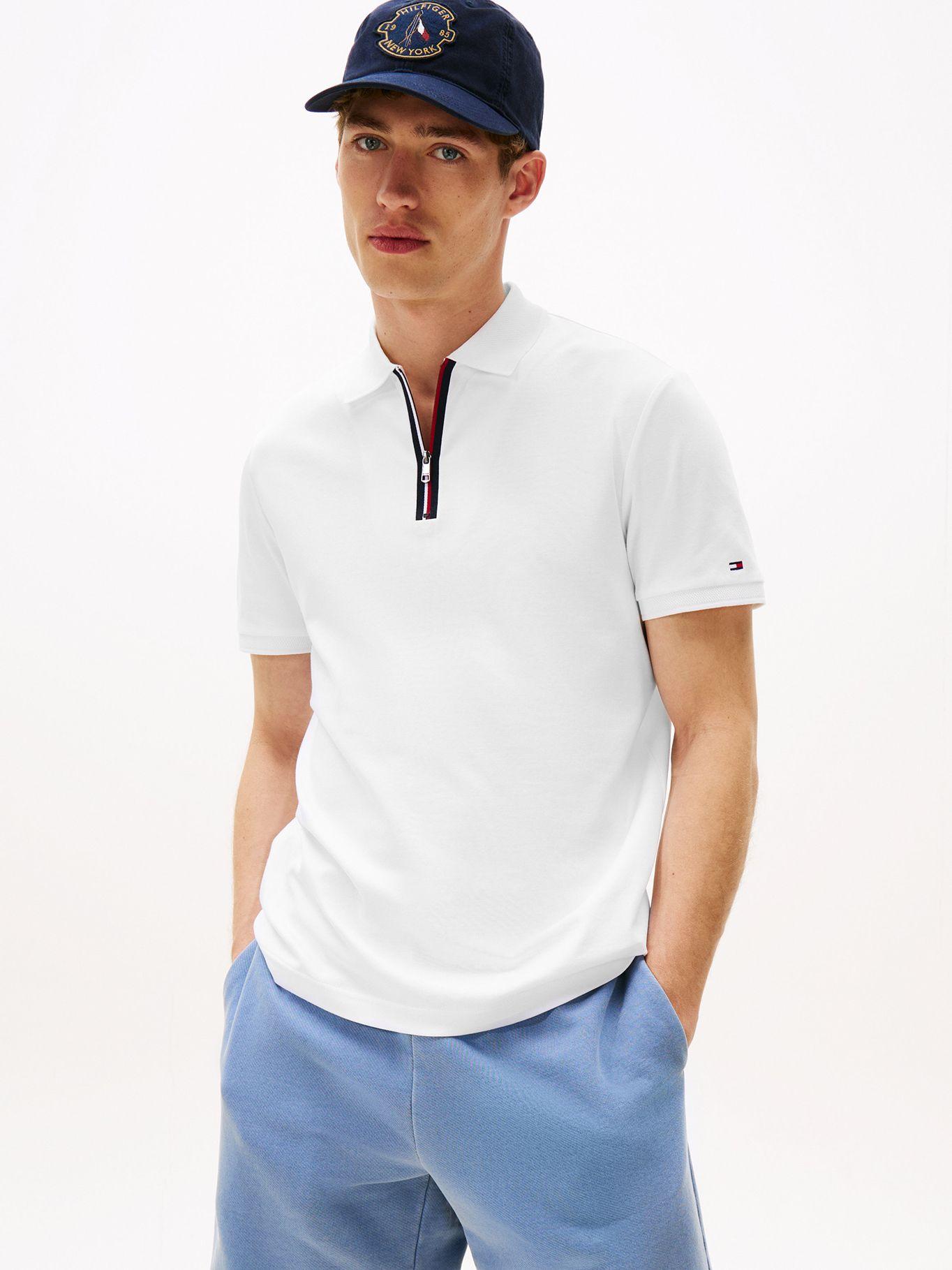 Polo Interlock Con Cierre Blanco YBR Tommy Hilfiger-0