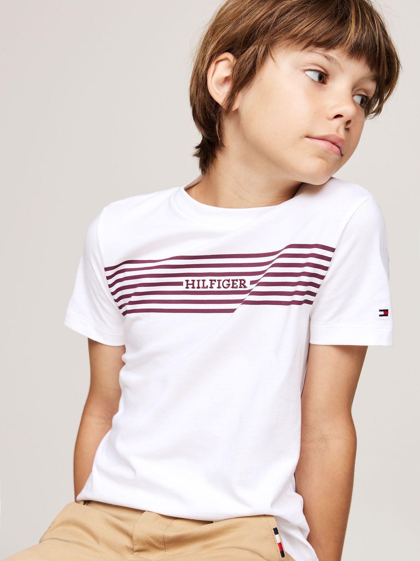 Polera Diseño Raya Monotype Print Blanco Tommy Hilfiger-3