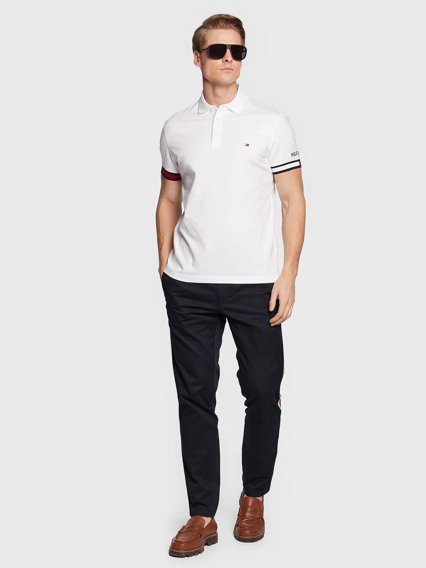 Polo Con Ribetes Slim Fit Blanco Tommy Hilfiger-1