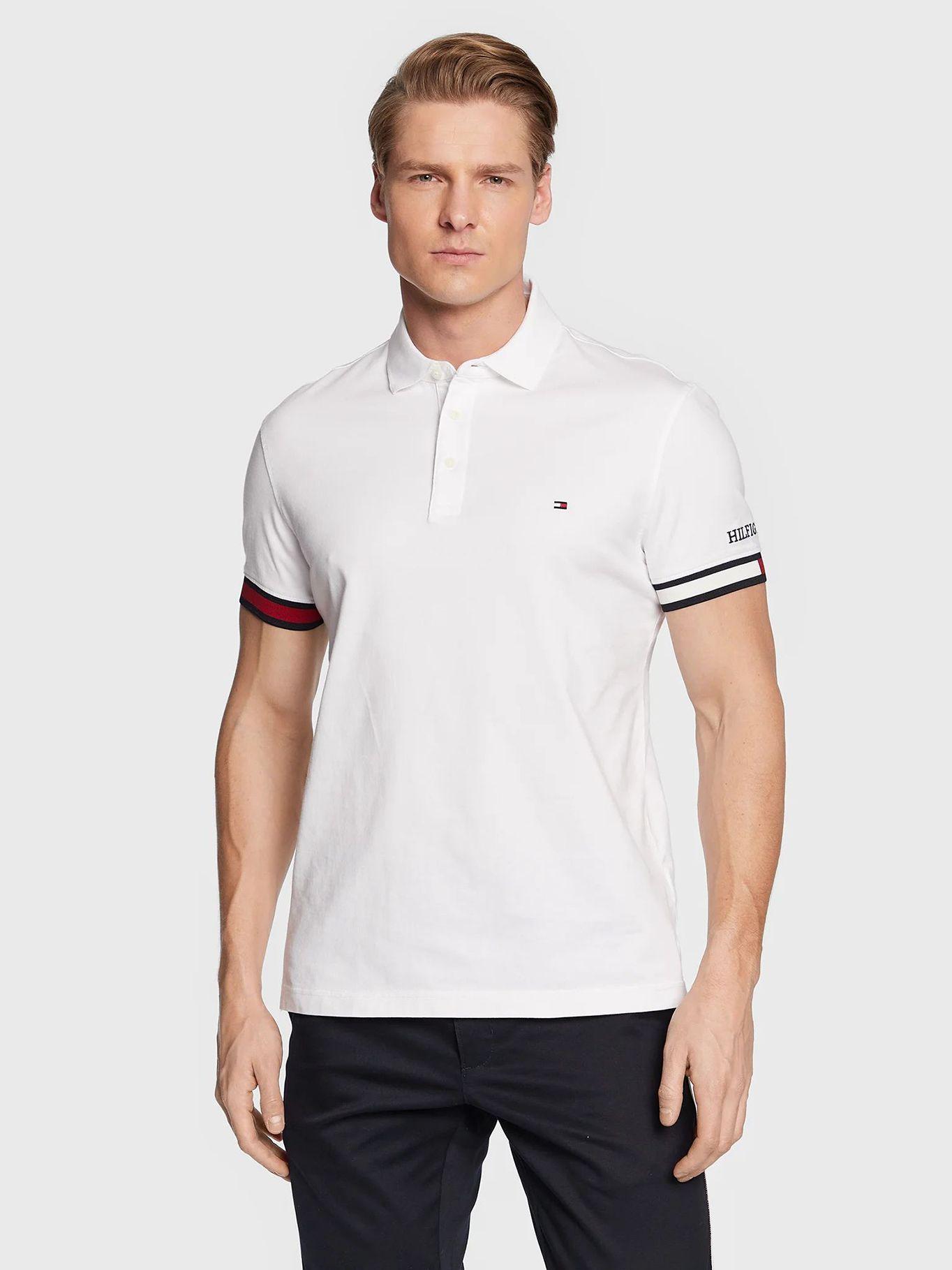 Polo Con Ribetes Slim Fit Blanco Tommy Hilfiger-0