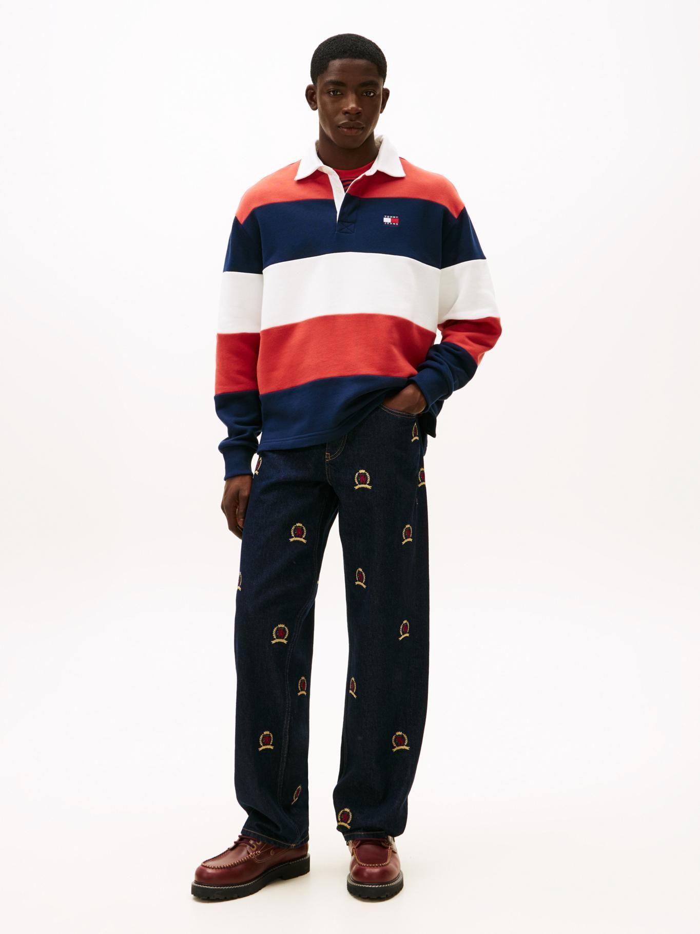 Polo Rugby Con Logo Relaxed Fit Tommy Jeans Multicolor-1