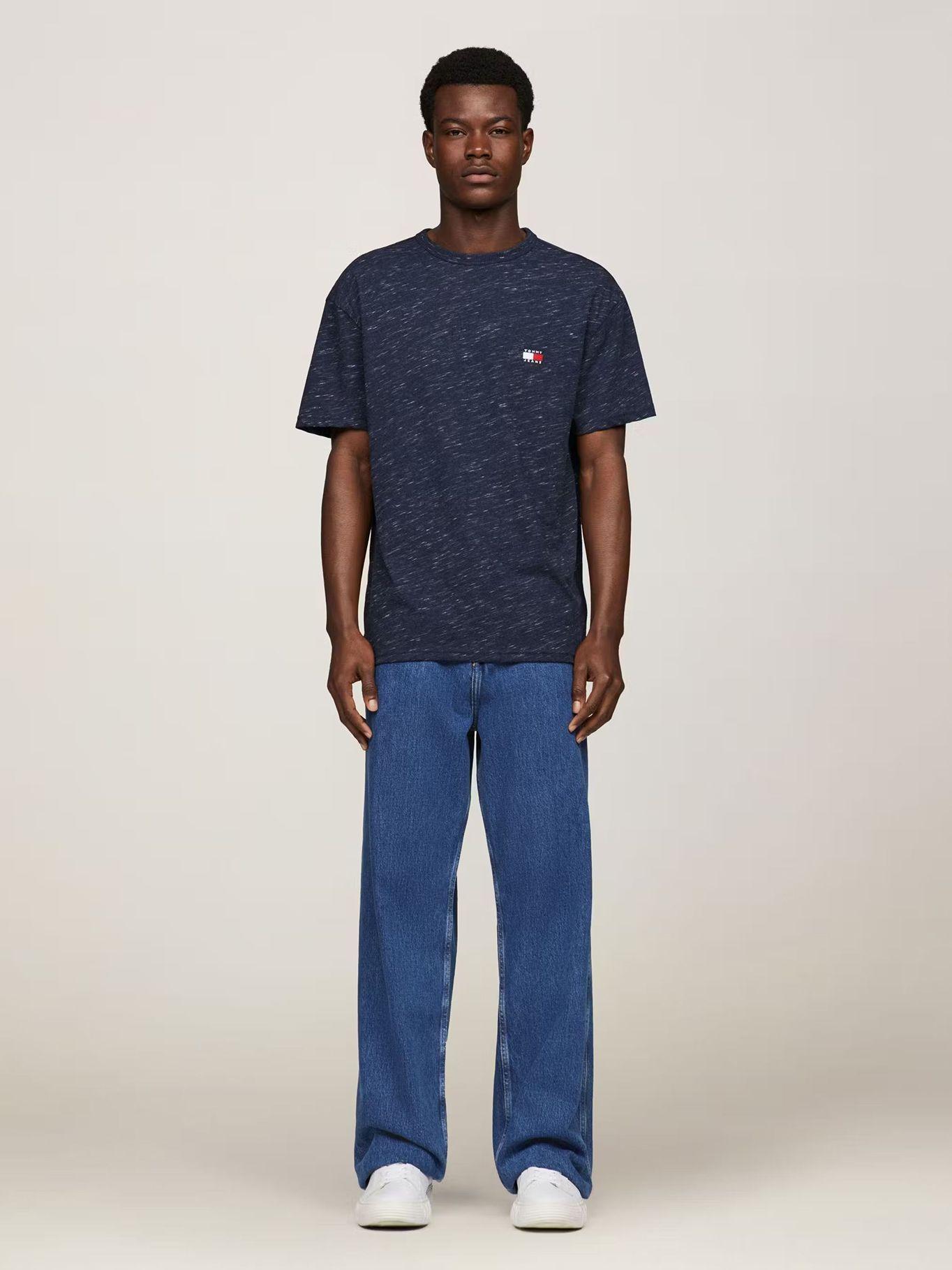 Polera Jaspeada Logo Regular Fit Azul Tommy Hilfiger-1