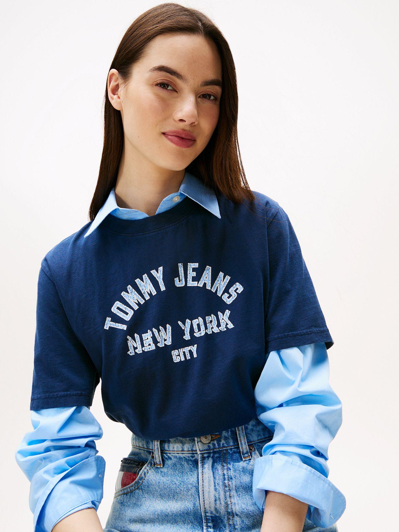 Polera Varsity Relaxed Fit Azul C1G Tommy Jeans-3