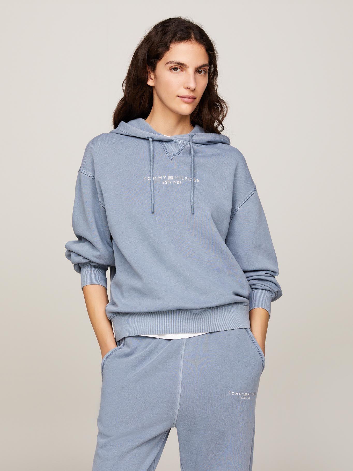 Polerón Hoodie Logo Bordado Celeste Tommy Hilfiger-0