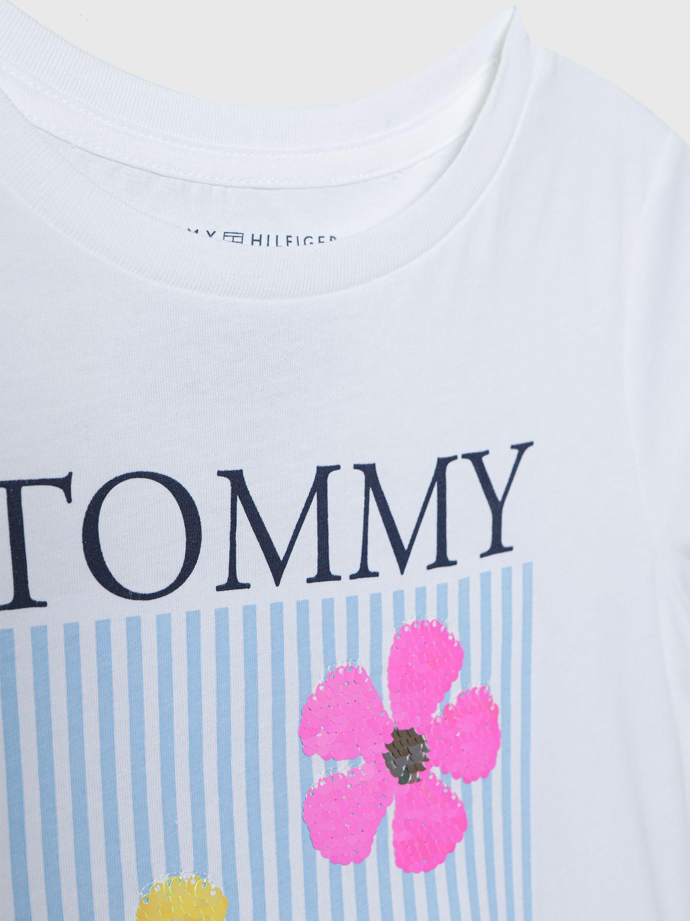 Polera Con Flores Y Logo Blanco Tommy Hilfiger-3