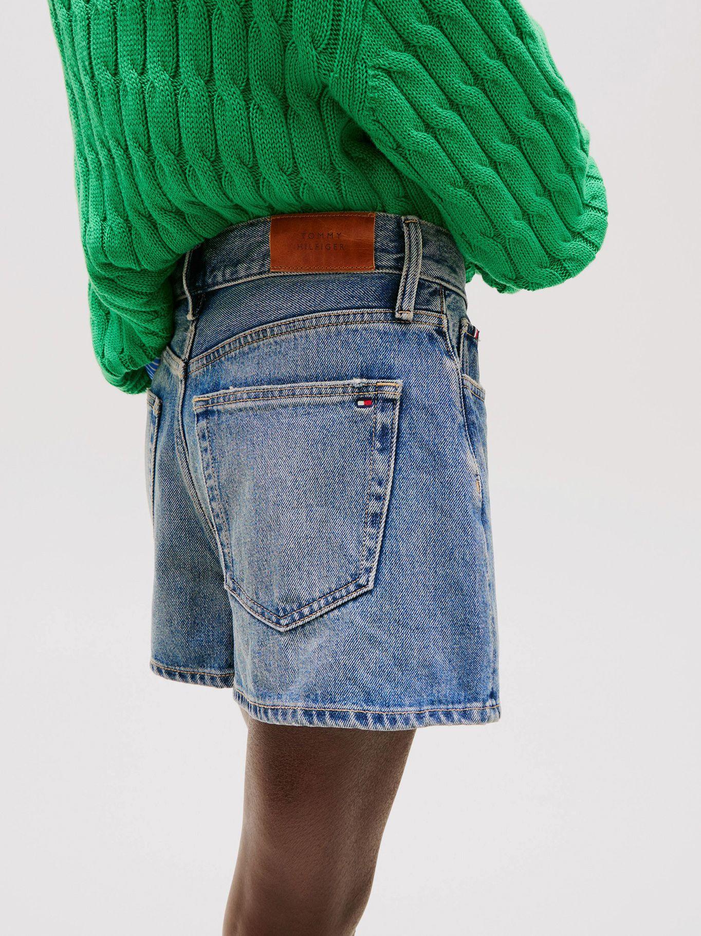 Short Denim Flare De Talle Alto Azul Tommy Hilfiger-3