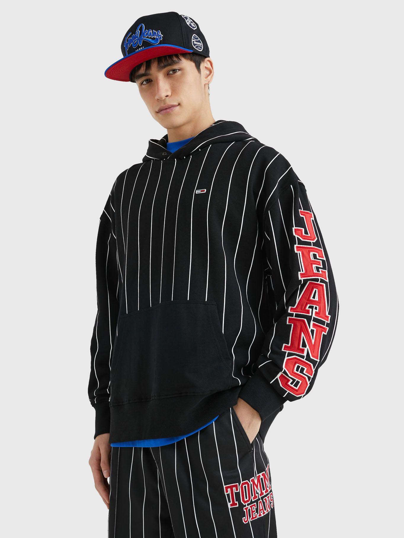 Polerón Hoodie Pinstripe  Negro Tommy Jeans-0