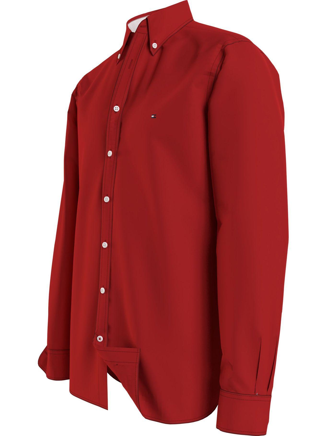 Camisa Classic Flex Poplin Rojo Tommy Hilfiger-2