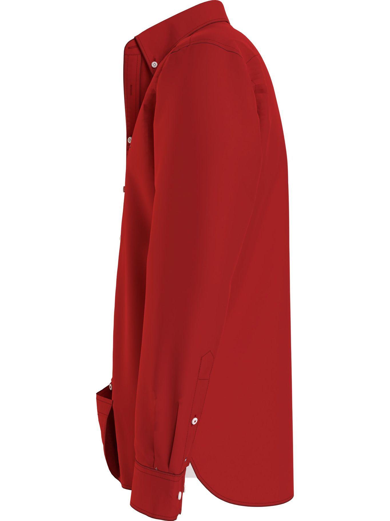 Camisa Classic Flex Poplin Rojo Tommy Hilfiger-3