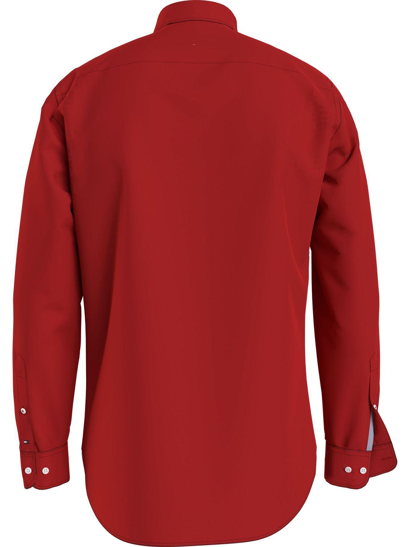 Camisa Classic Flex Poplin Rojo Tommy Hilfiger-1