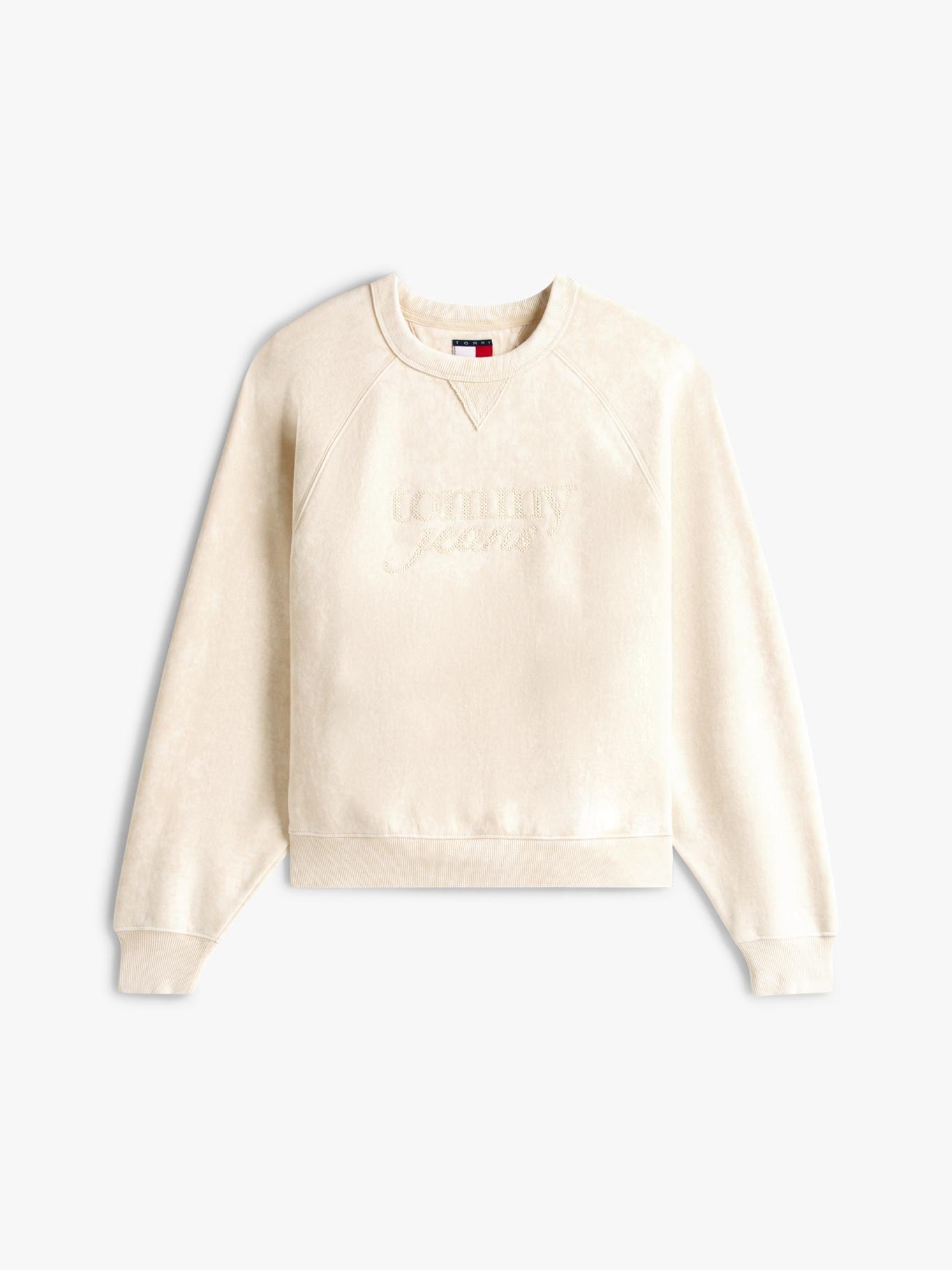 Polerón Raglan Con Logo Script Blanco Tommy Jeans-4