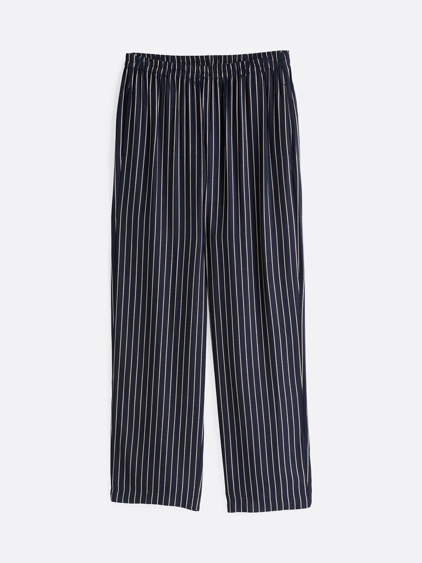 Pantalón De Rayas Con Corte Amplio Azul Tommy Hilfiger-4
