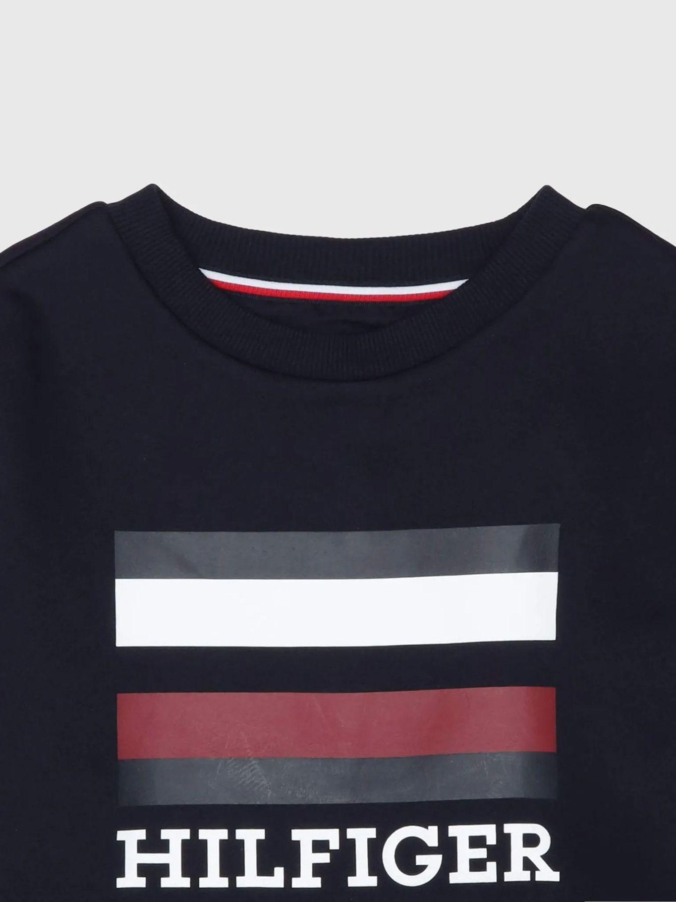Polerón Stripe Box Logo Azul Tommy Hilfiger-2