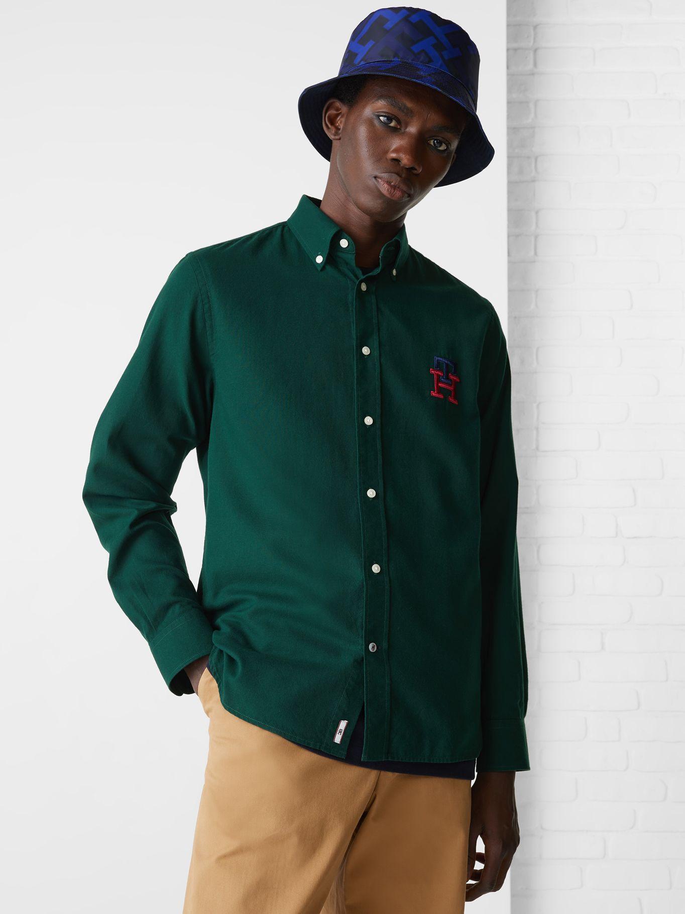 Camisa Monogram Regular Fit Verde Tommy Hilfiger-0