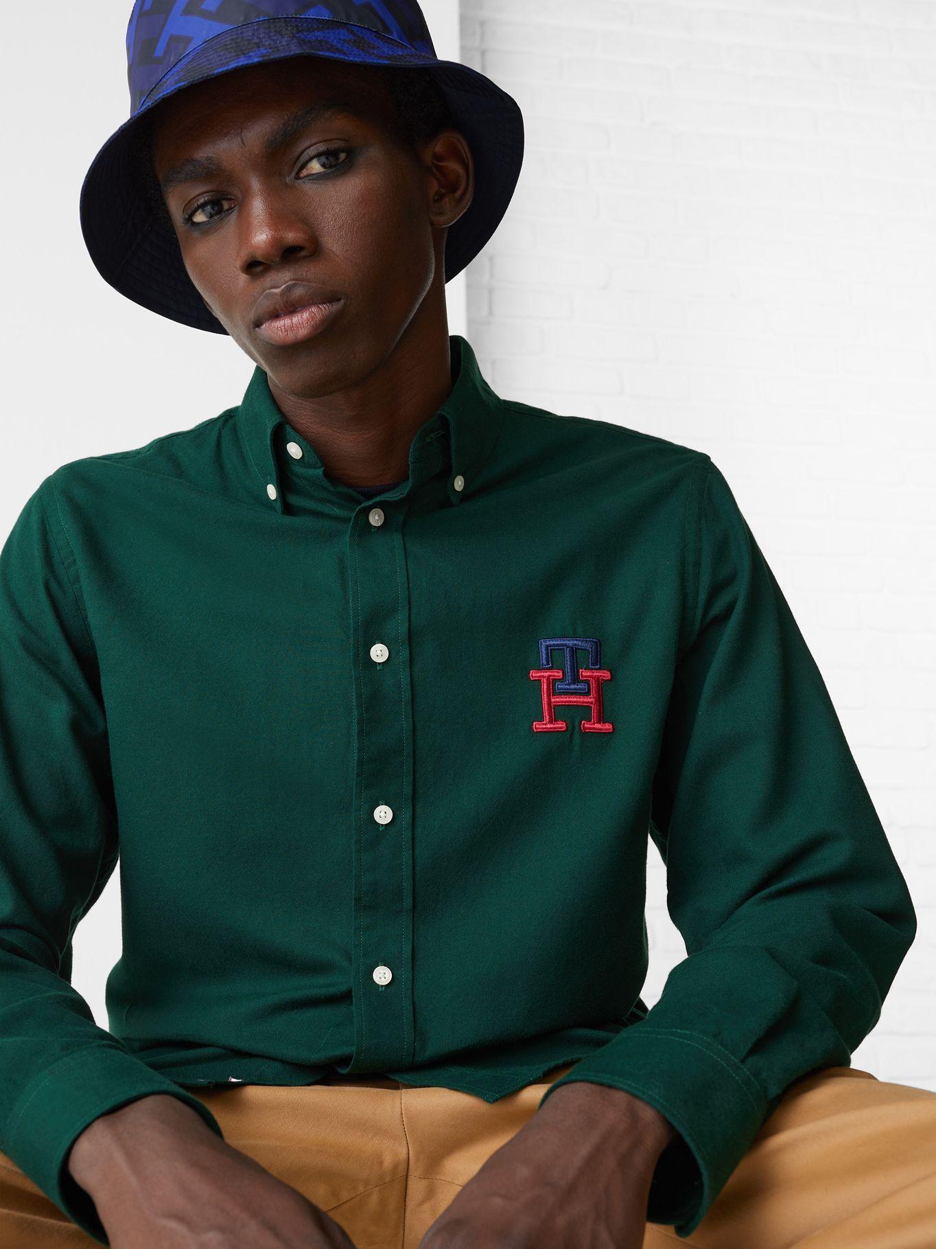 Camisa Monogram Regular Fit Verde Tommy Hilfiger-3