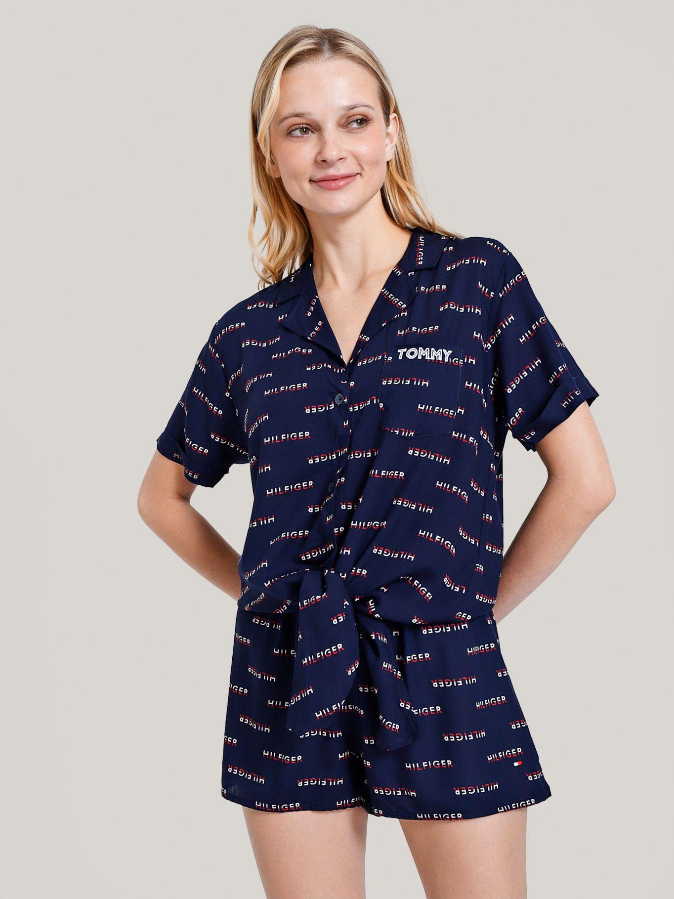 Pijama Set Con Short Y Logo Azul Tommy Hilfiger-0