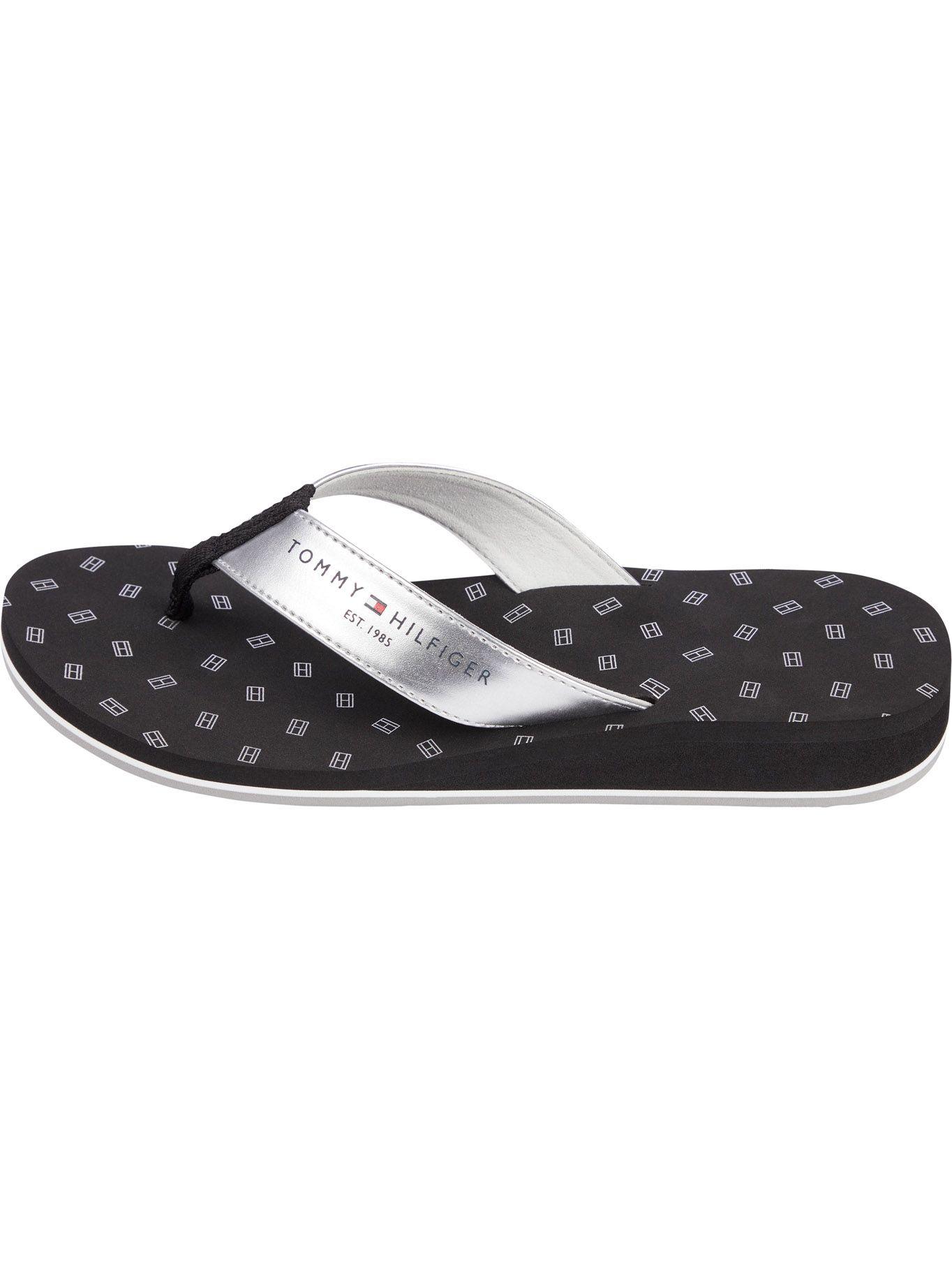 Sandalias Metalicas Con Logo Plata Tommy Hilfiger-0