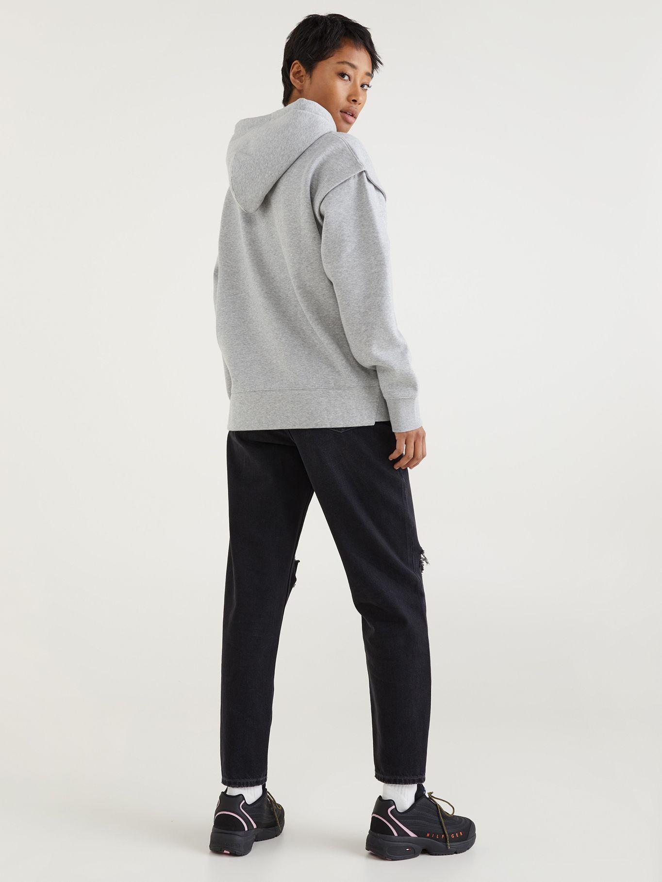 Polerón Hoodie Logo Tigre Gris Tommy Jeans MY2-1