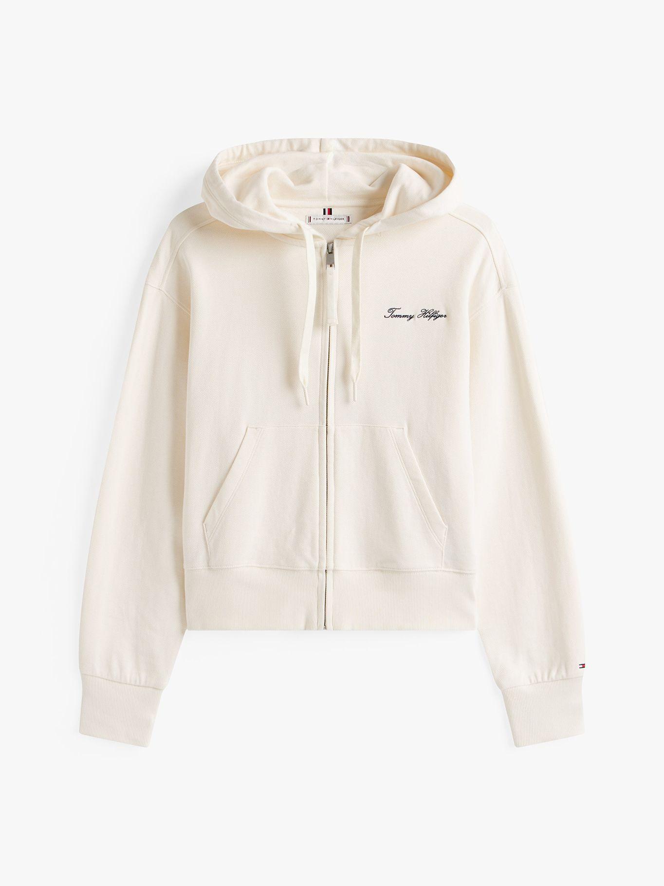 Polerón Hoodie Script  Cierre Blanco YA8 Tommy Hilfiger-4