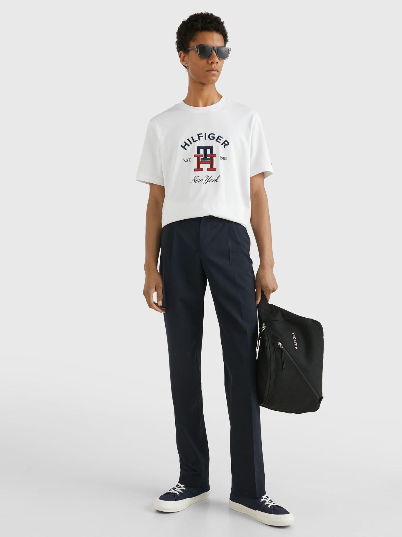 Polera Curved Monogram Logo Blanco Tommy Hilfiger-1