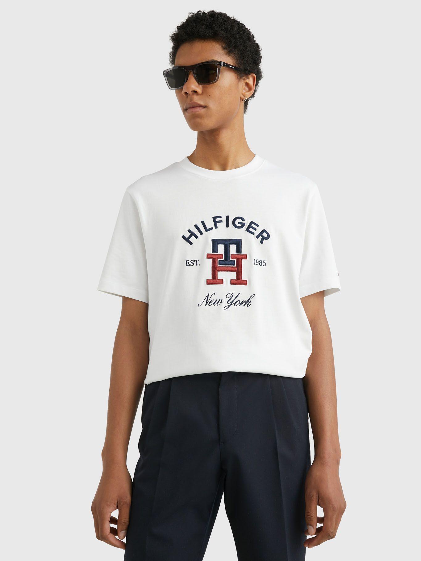 Polera Curved Monogram Logo Blanco Tommy Hilfiger-0