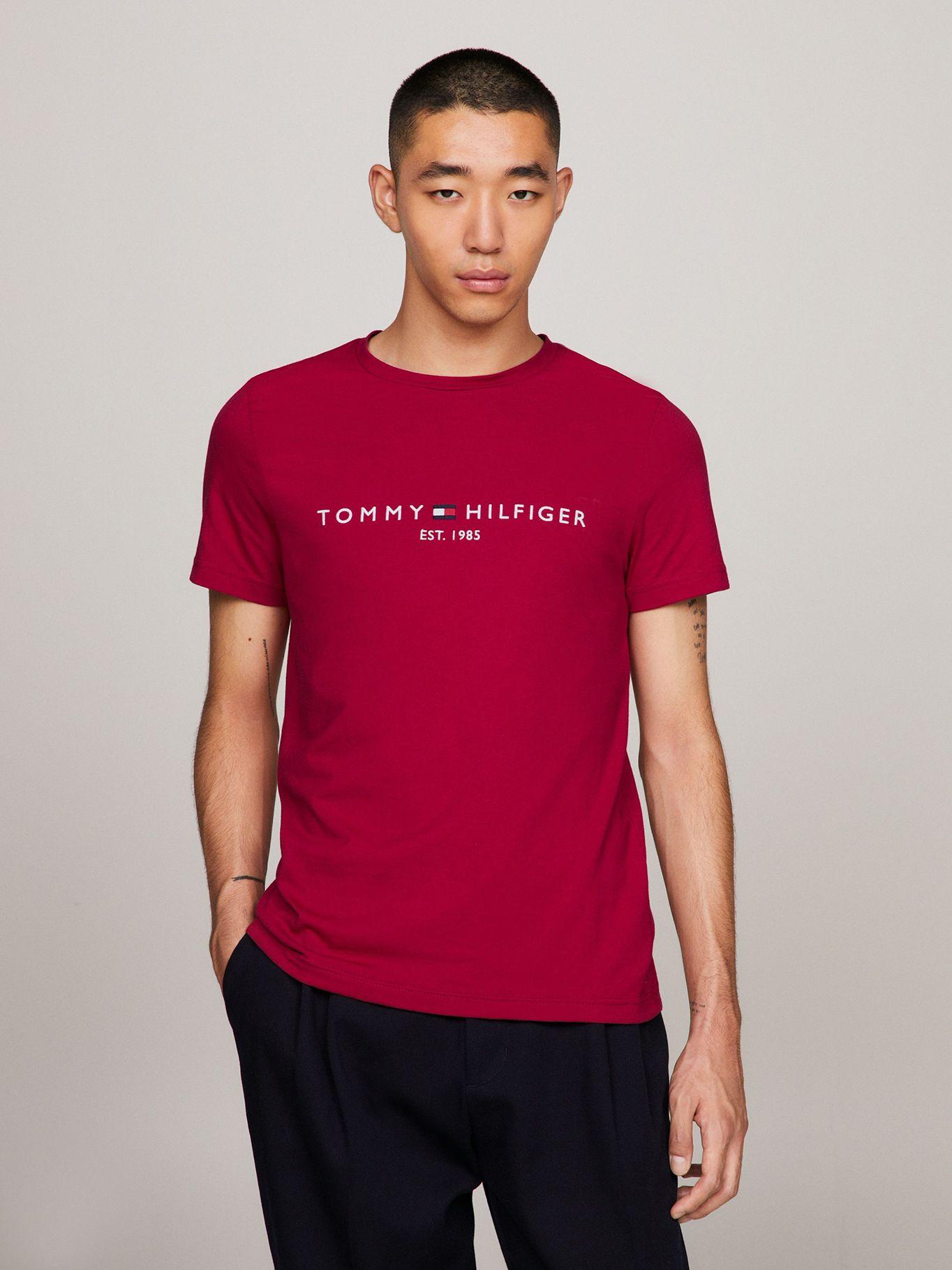 Polera Cotton Con Logo Slim Fit Rojo Tommy Hilfiger-0