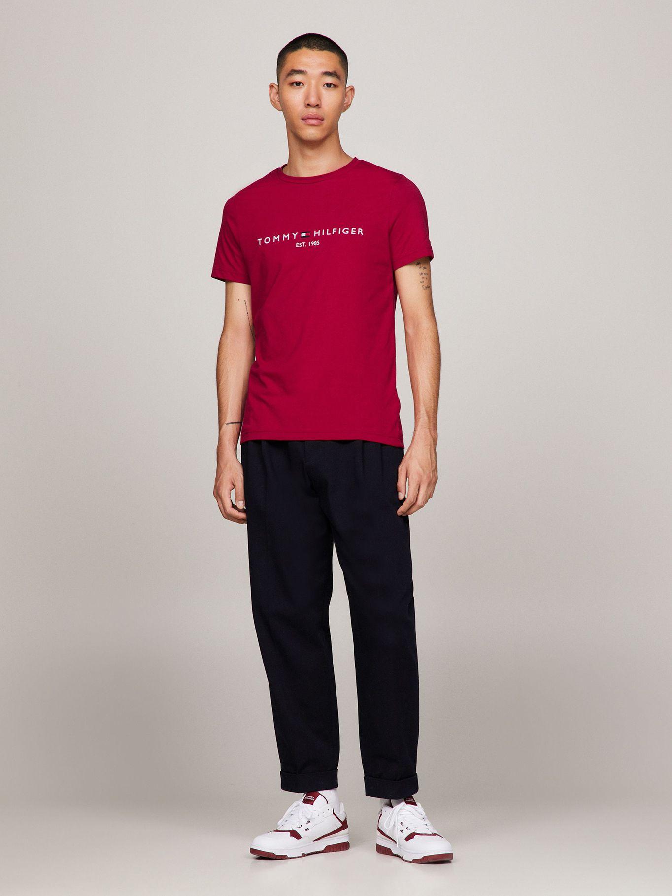 Polera Cotton Con Logo Slim Fit Rojo Tommy Hilfiger-1