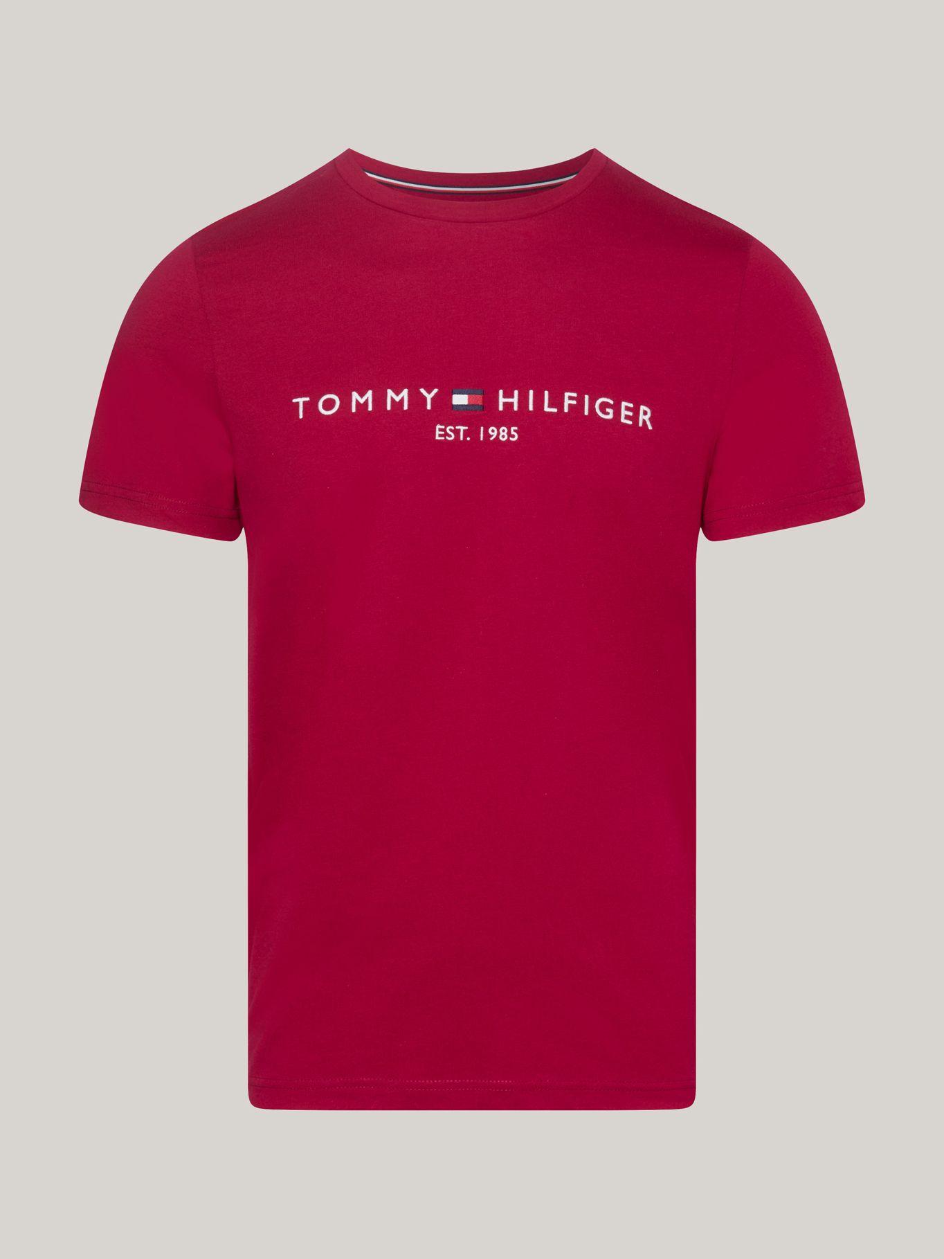 Polera Cotton Con Logo Slim Fit Rojo Tommy Hilfiger-4