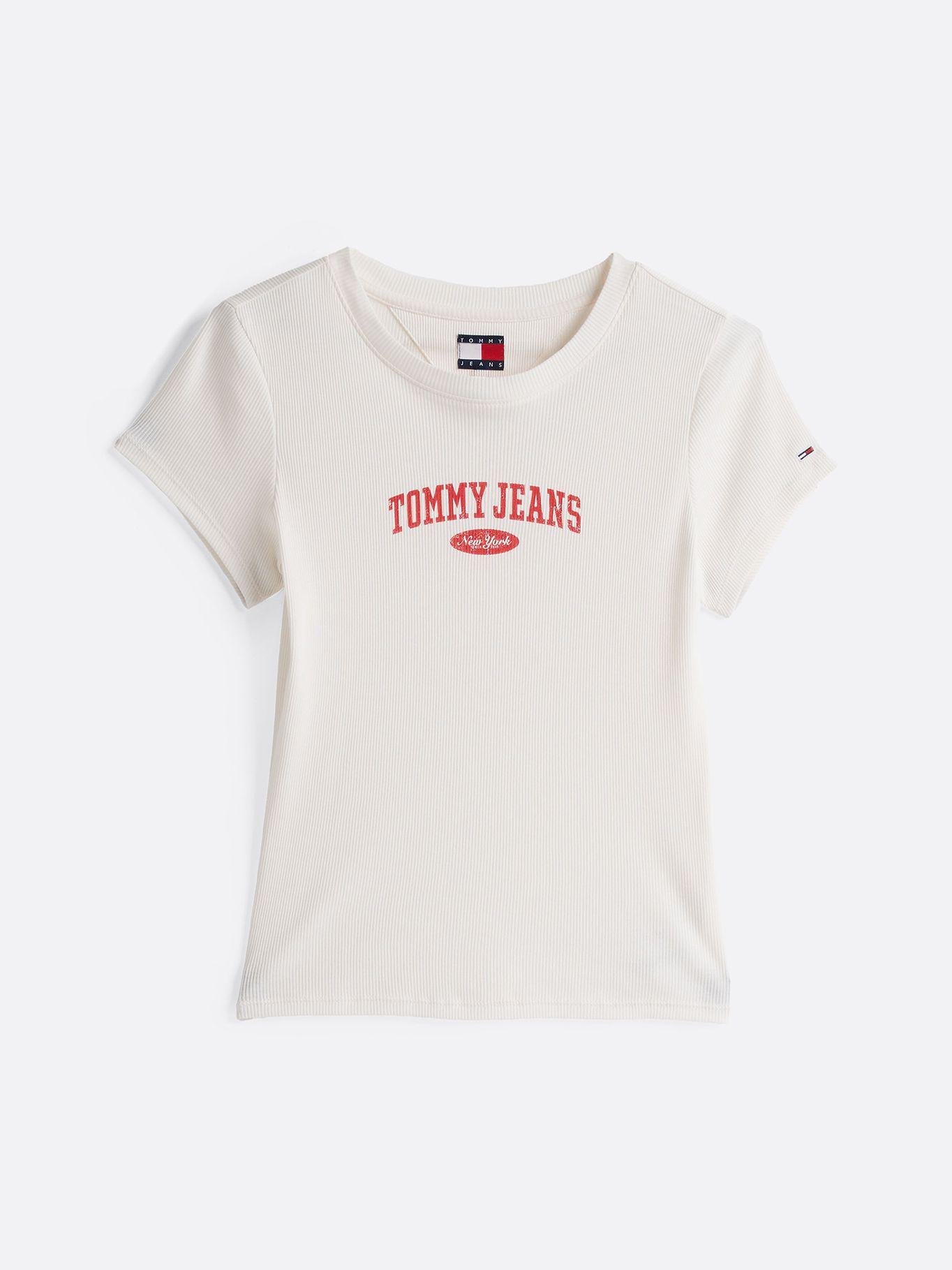 Polera Varsity Acanalada Slim Fit Blanco Tommy Jeans-4