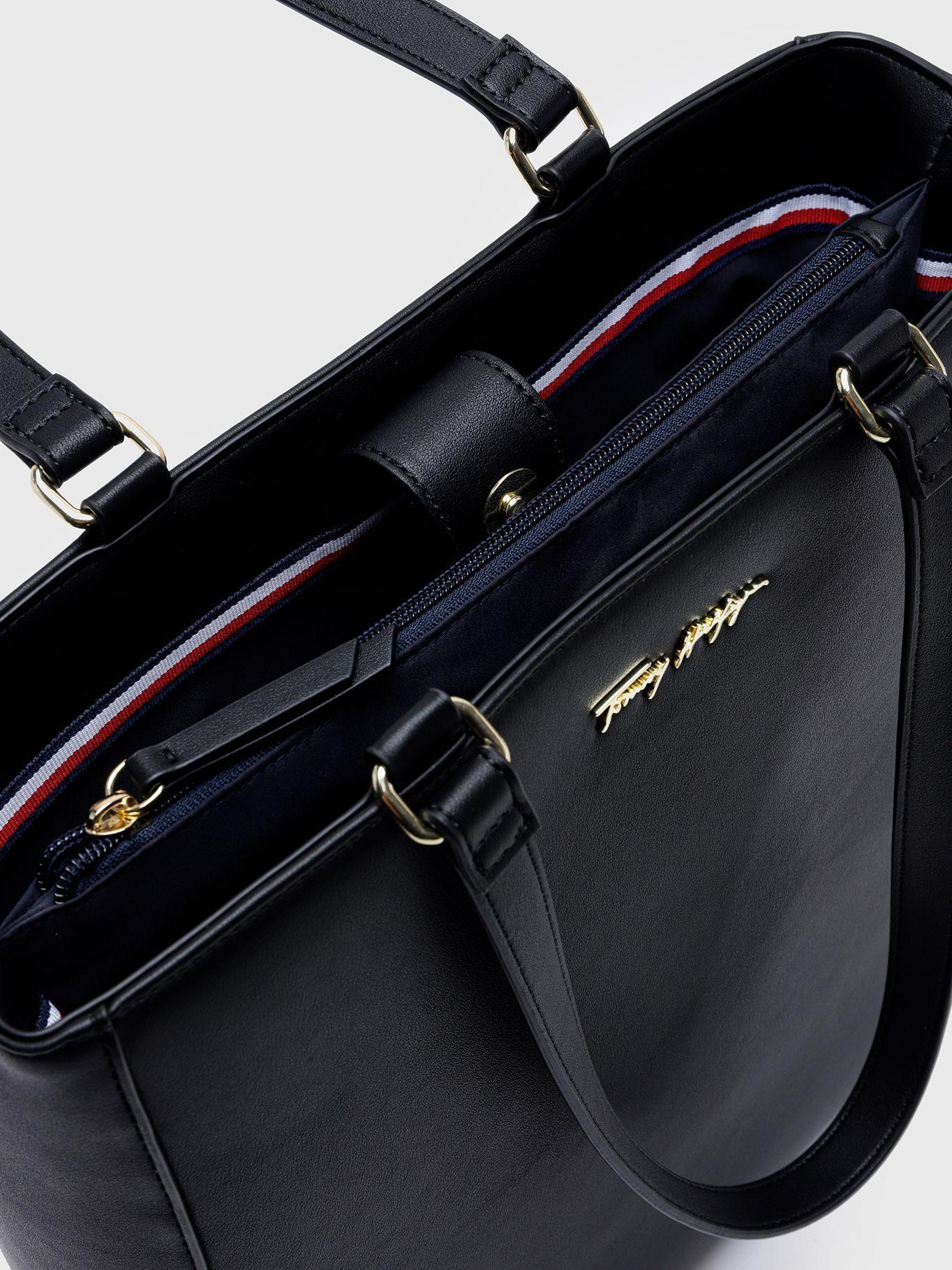 Bolso Tote Signature Con Logo Negro Tommy Hilfiger-3