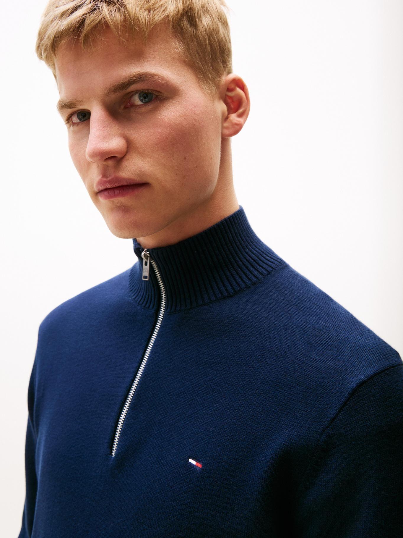 Sweater Con Cierre Y Logo Slim Fit Tommy Jeans Azul-3