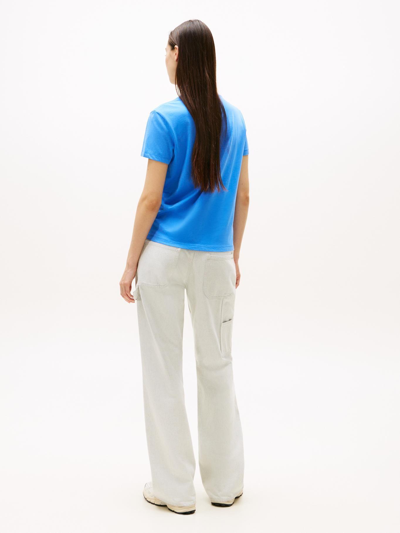 Polera Regular Fit-Logo Lineal Azul Tommy Jeans-2