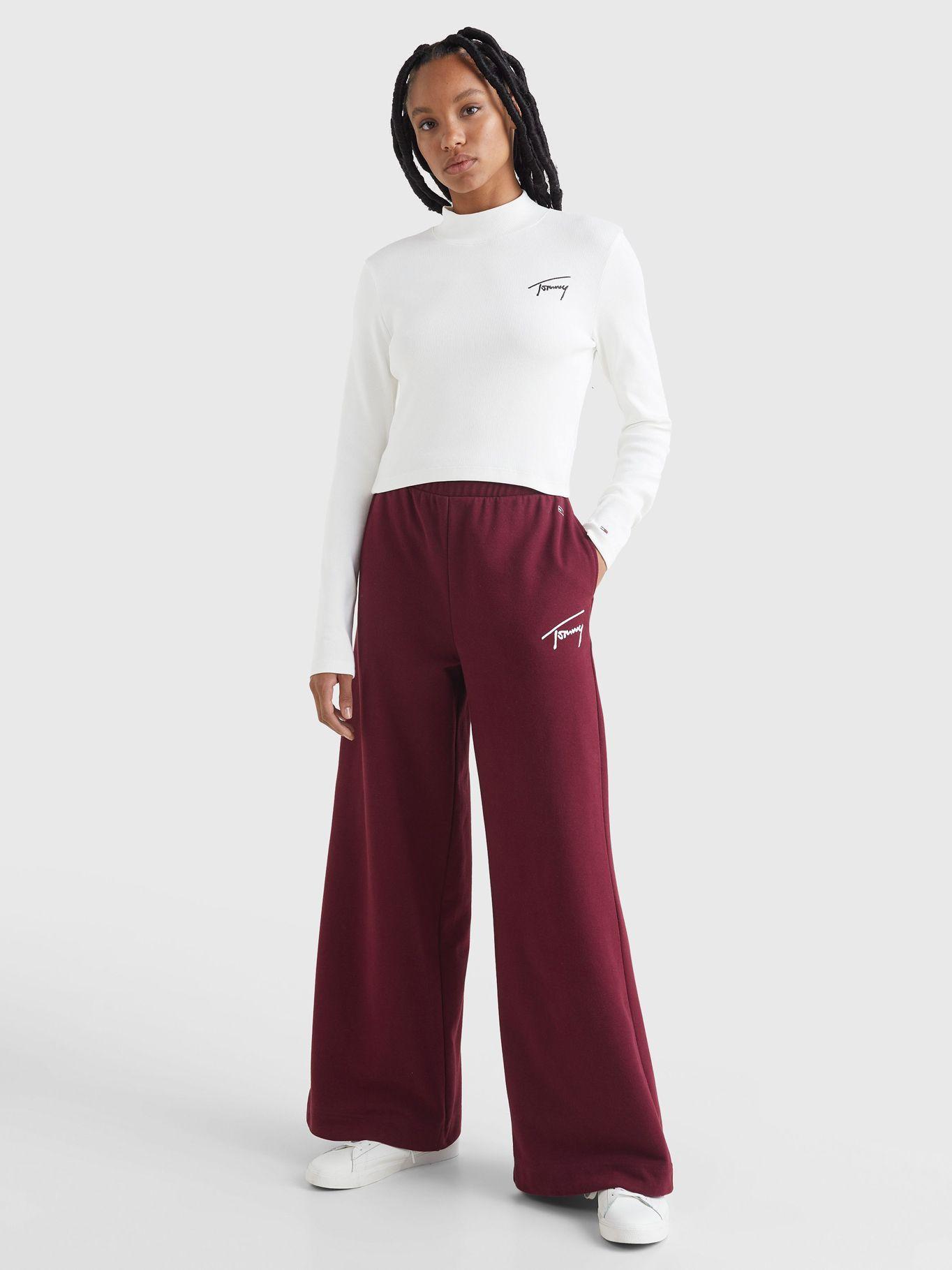 Polera Baby Crop Signature Logo Blanco Tommy Jeans-1