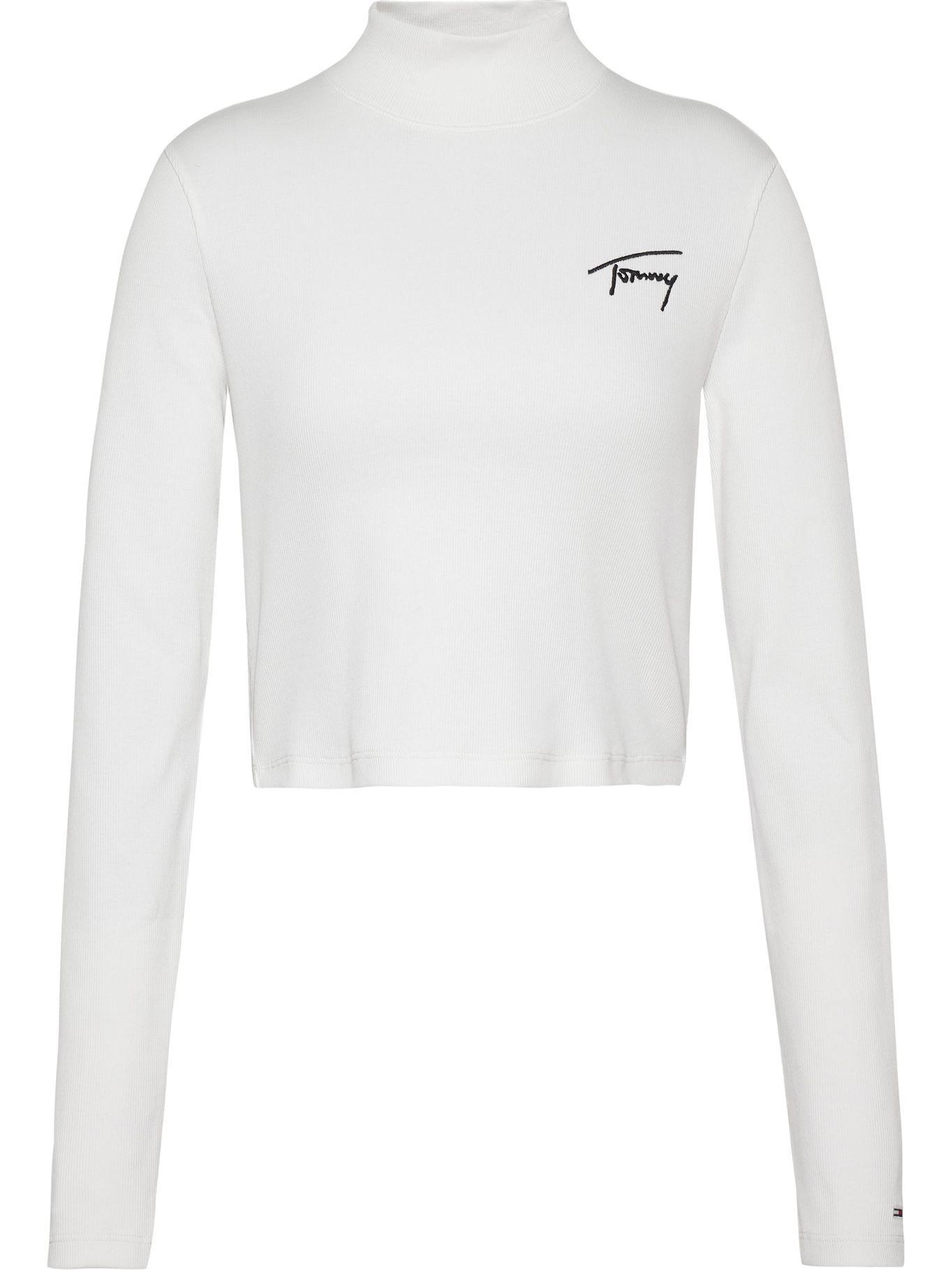 Polera Baby Crop Signature Logo Blanco Tommy Jeans-5