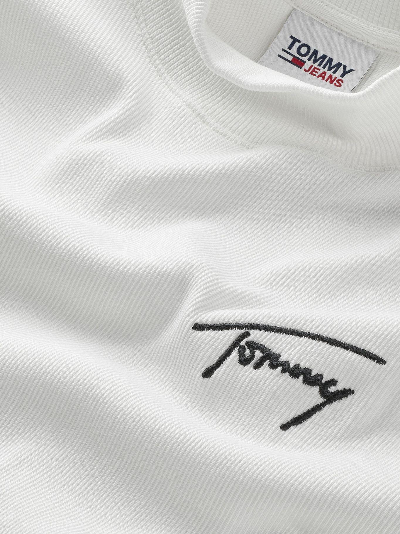 Polera Baby Crop Signature Logo Blanco Tommy Jeans-4