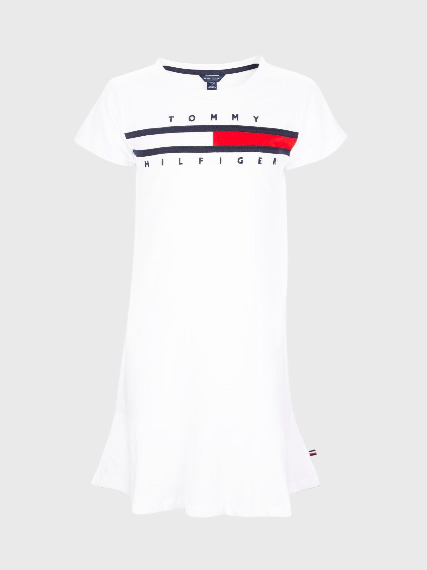 Vestido Camisero Con Vuelos Blanco Tommy Hilfiger-0