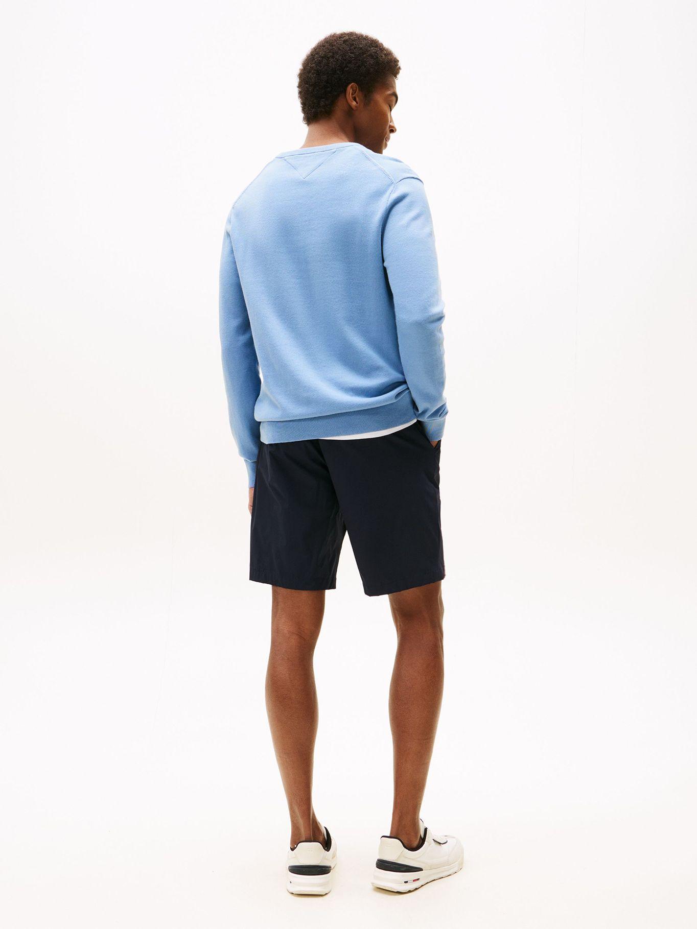 Sweater Básico Signature V-Neck Tommy Hilfiger Celeste-2