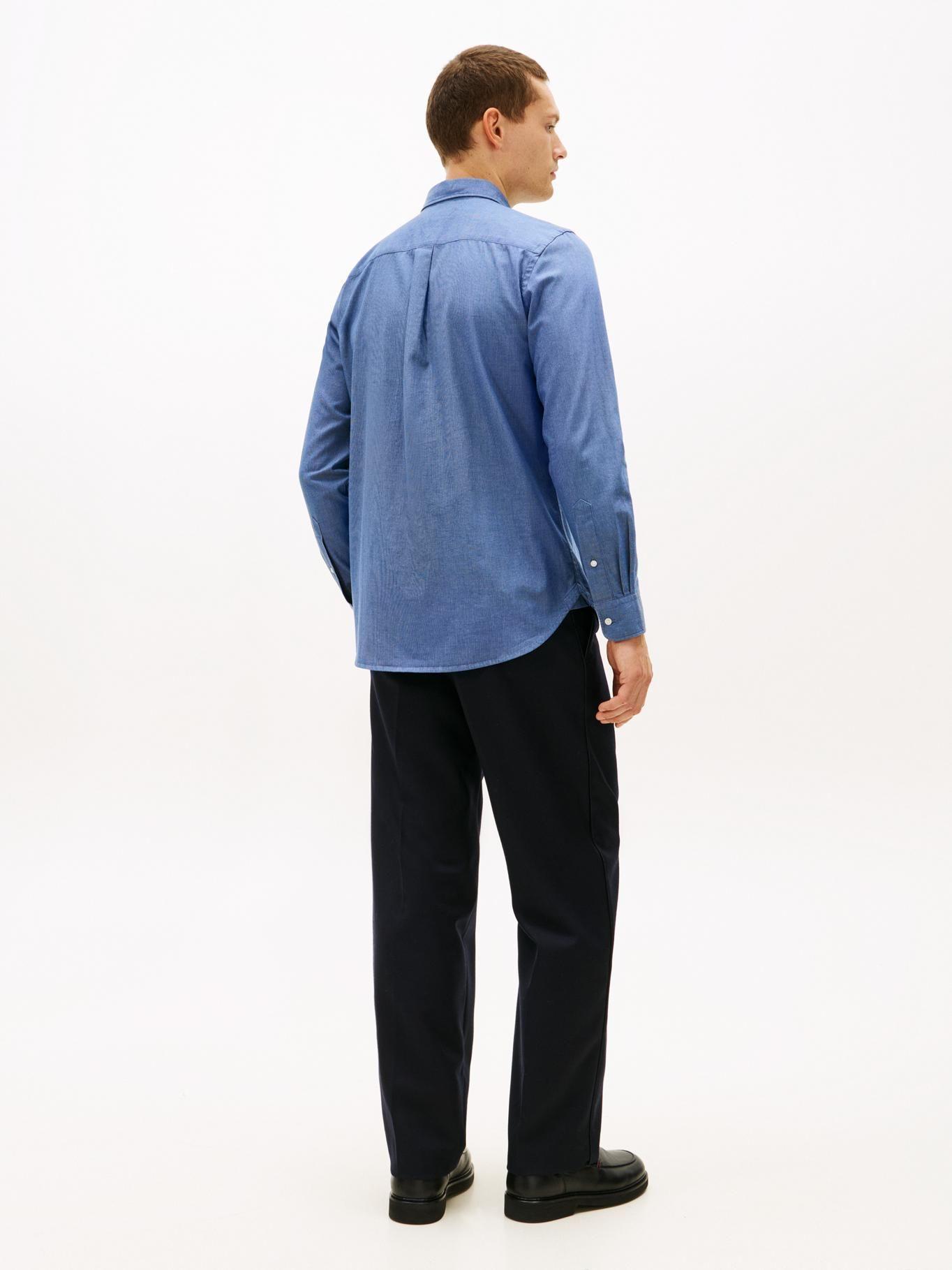 Camisa Regular Fit Con Logo Tommy Hilfiger Azul-2