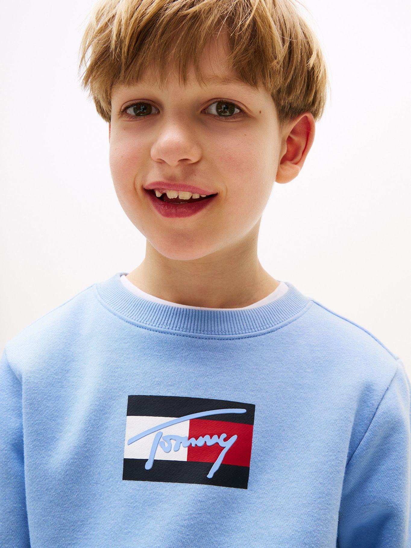 Polerón De Niño Logo Signature Celeste Tommy Hilfiger-3
