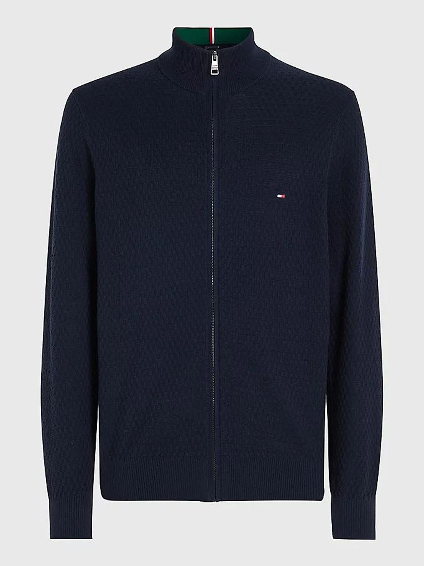 Cárdigan Structure Con Cierre Azul Tommy Hilfiger-0
