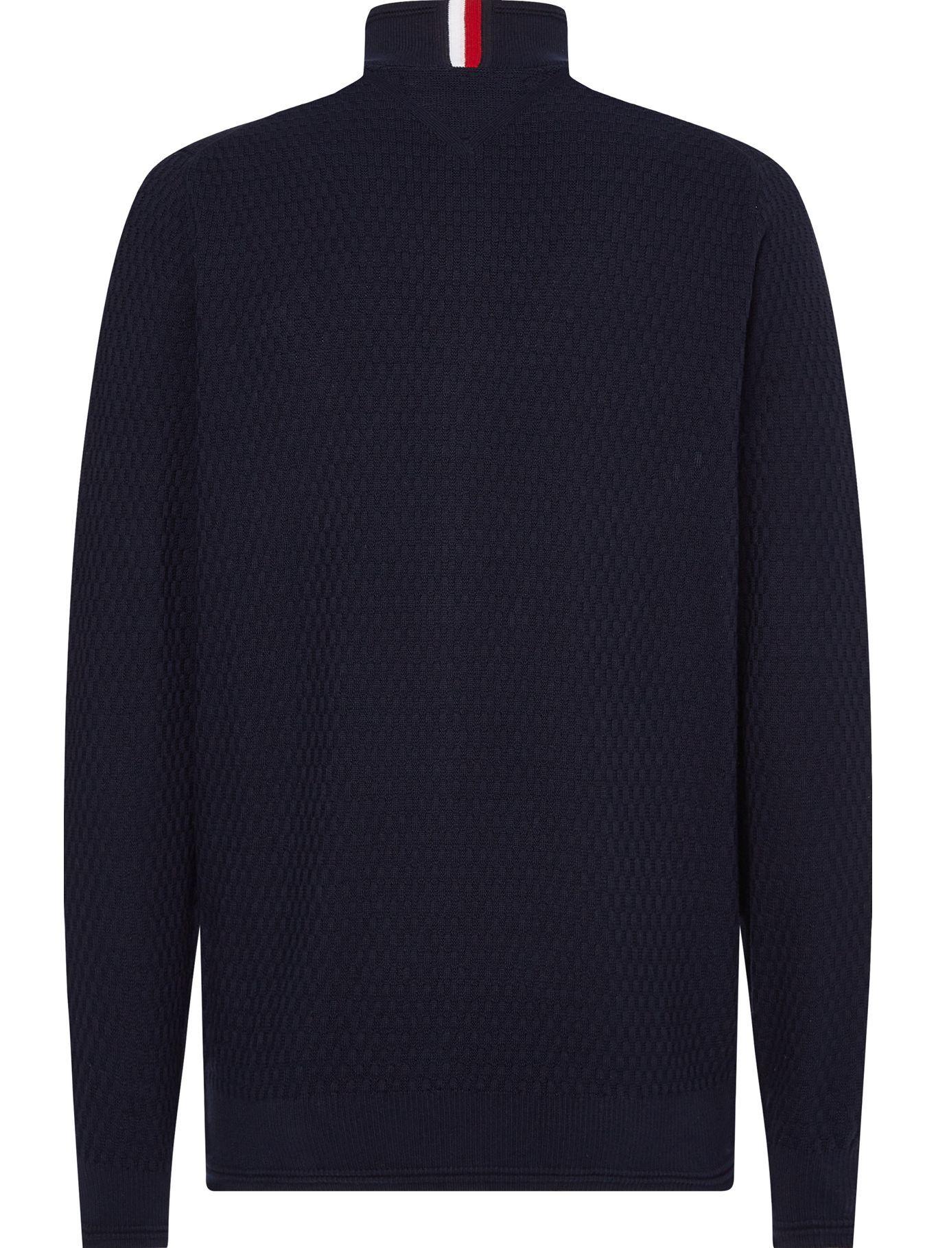 Cárdigan Structure Con Cierre Azul Tommy Hilfiger-1