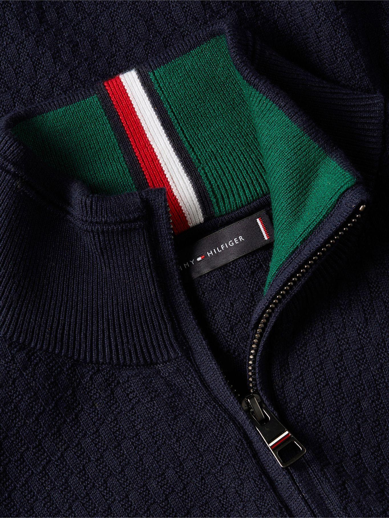 Cárdigan Structure Con Cierre Azul Tommy Hilfiger-3