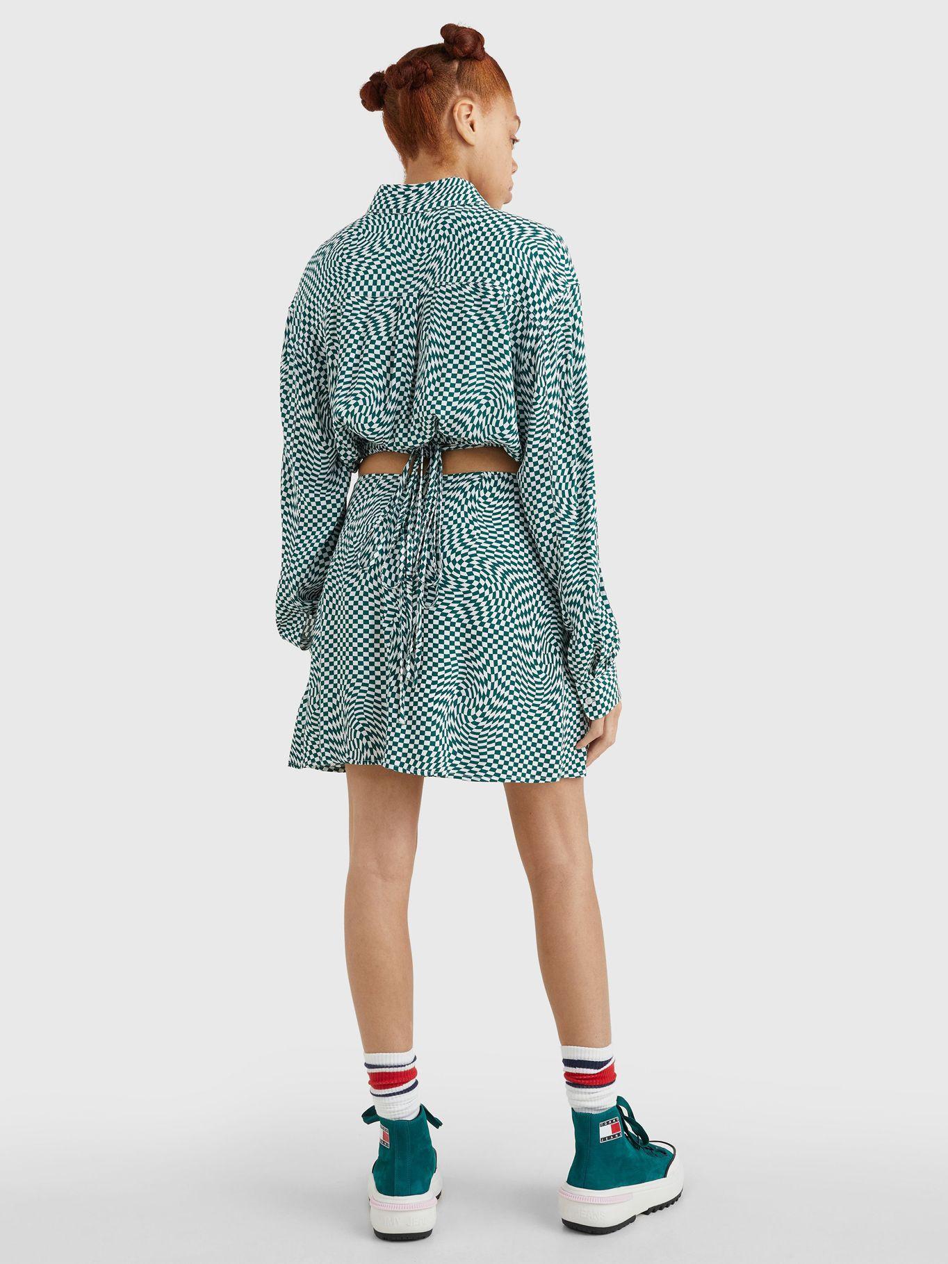 Minifalda Checkerboard Tie Verde Tommy Hilfiger-2