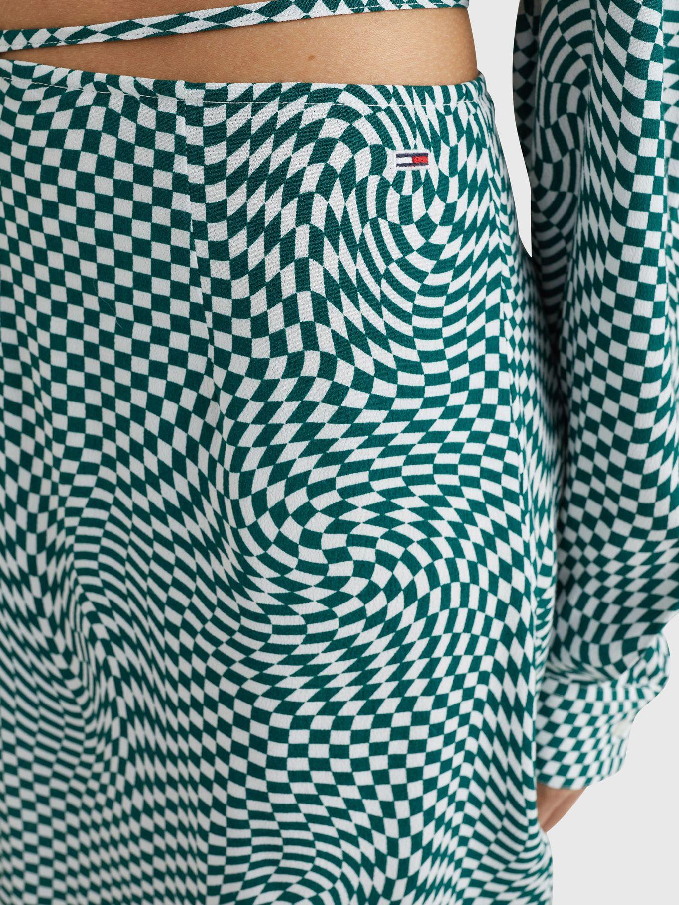 Minifalda Checkerboard Tie Verde Tommy Hilfiger-3