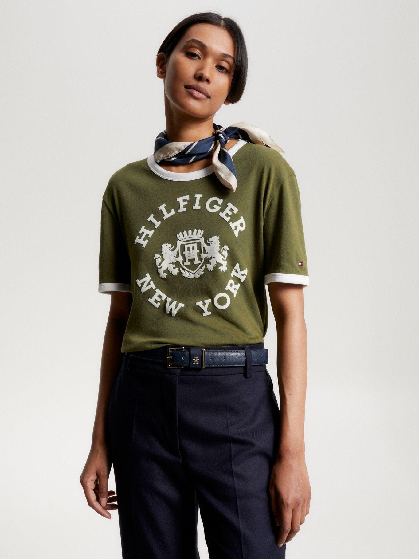 Polera Varsity Logo Aterciopelado Verde Tommy Hilfiger-0