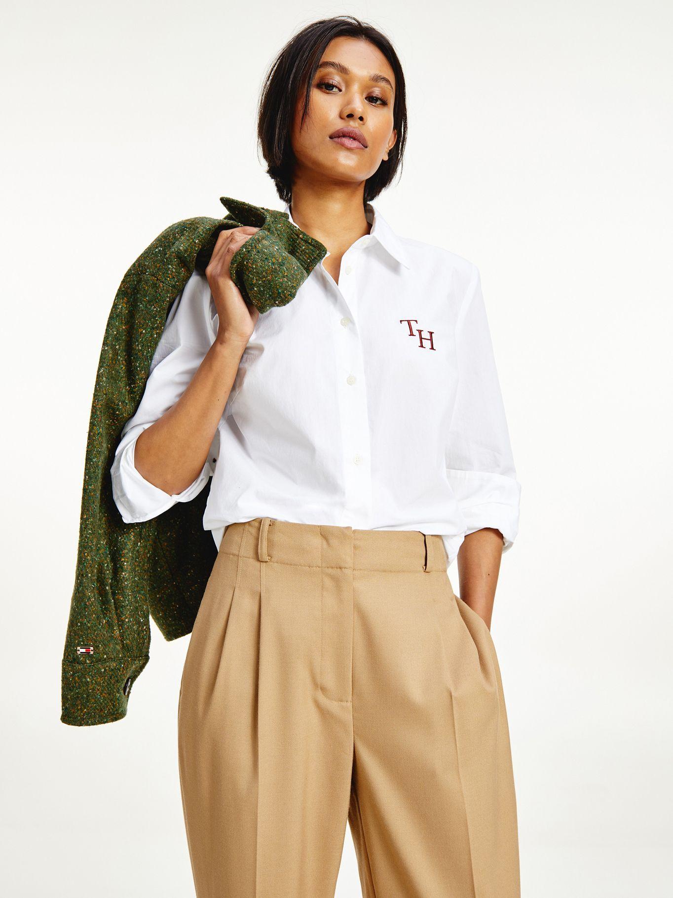 Camisa Th Bordado Blanco Tommy Hilfiger F2-0