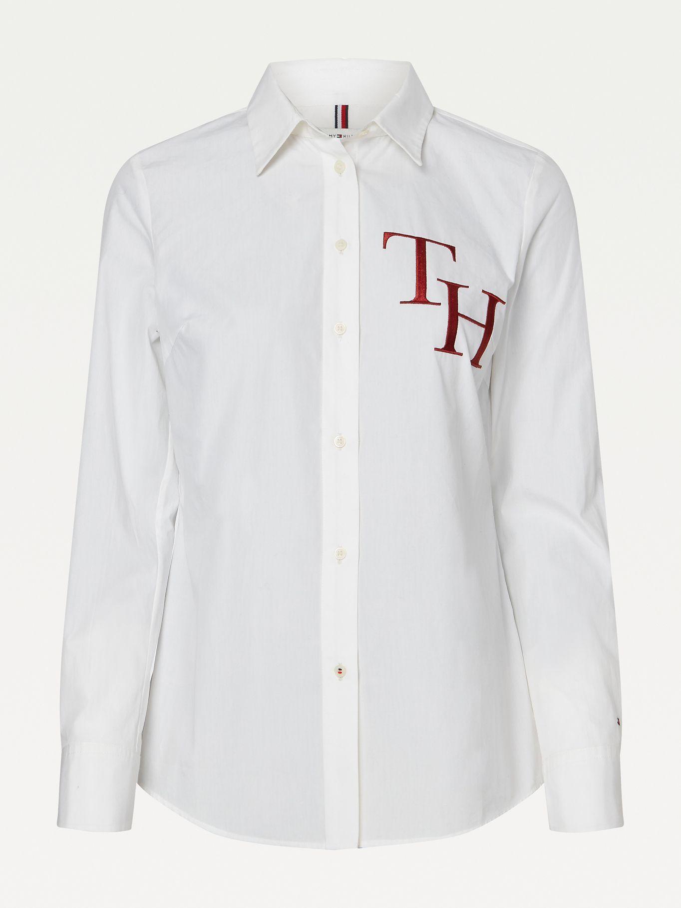 Camisa Th Bordado Blanco Tommy Hilfiger F2-3