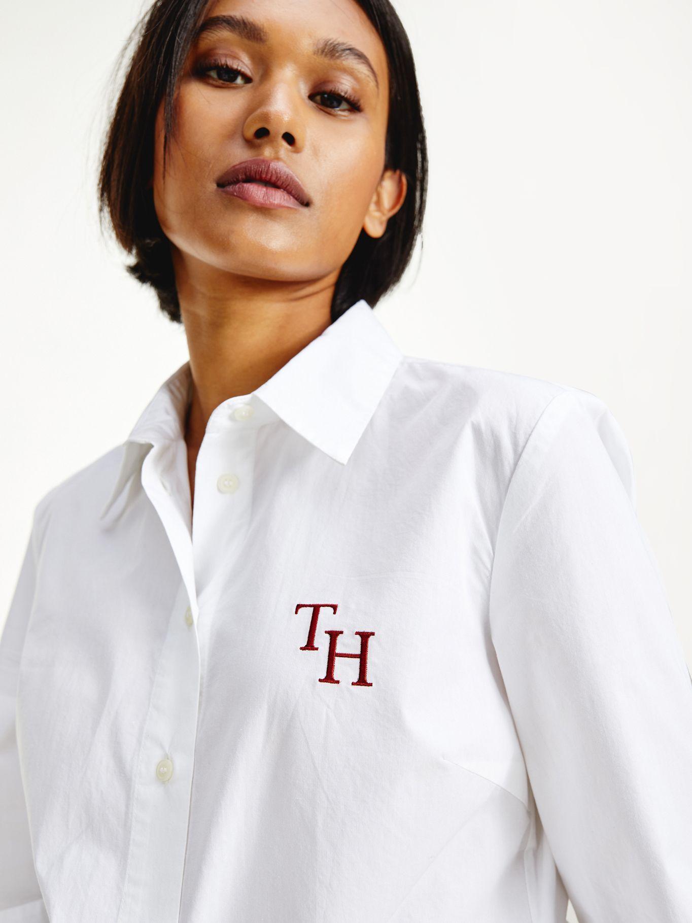 Camisa Th Bordado Blanco Tommy Hilfiger F2-2