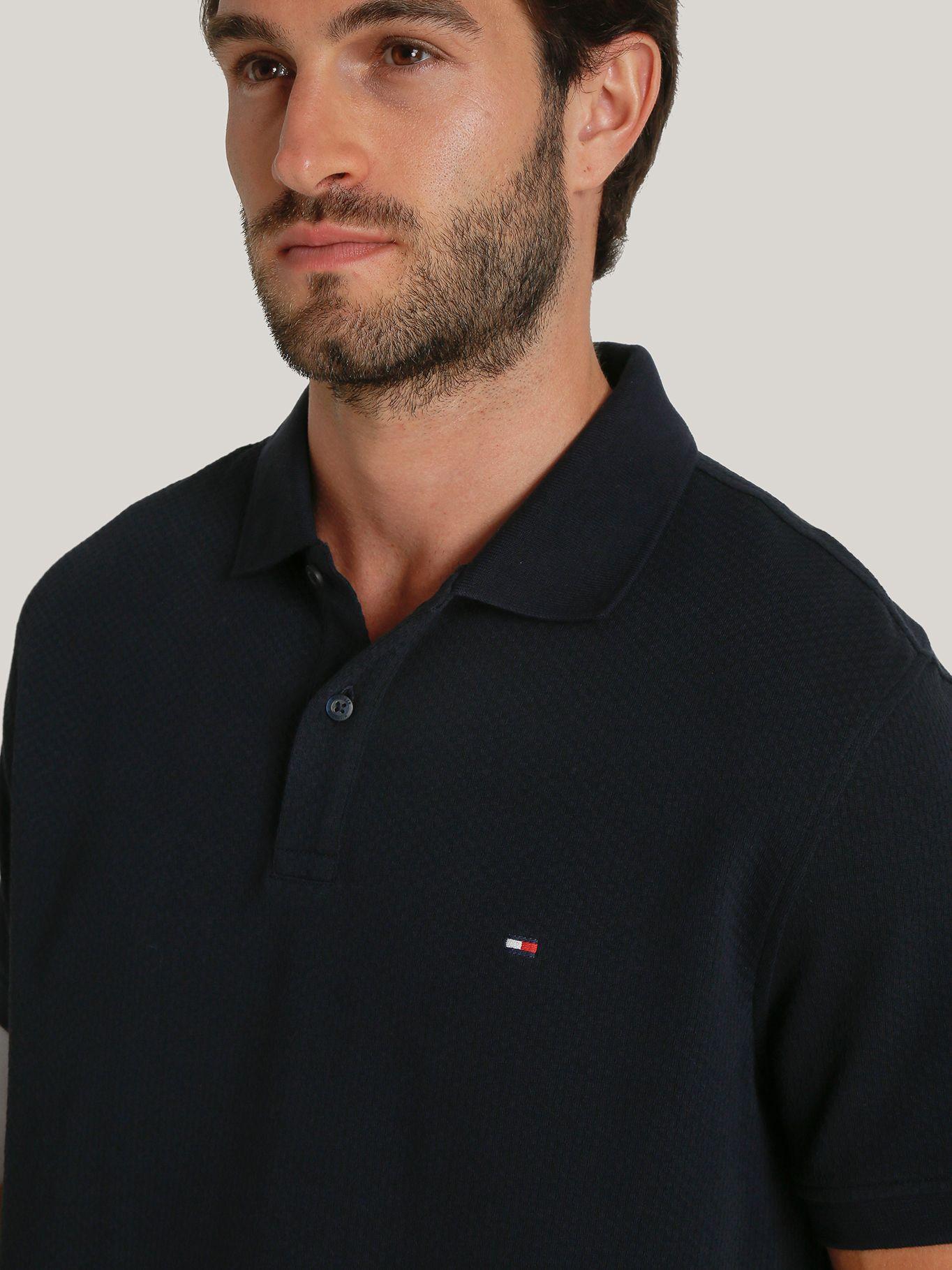 Polo Waffle Con Logo Regular Fit Azul Tommy Hilfiger-3